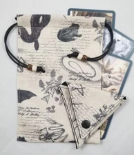 Tarot/Oracle Card Drawstring Bag Handmade Creepy Critters w/Beads Crystal Pouch