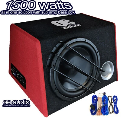 1500W 30.5cm Portierte Subwoofer Gehäuse Mit Amp Groß Performnce - Bild 1 von 2