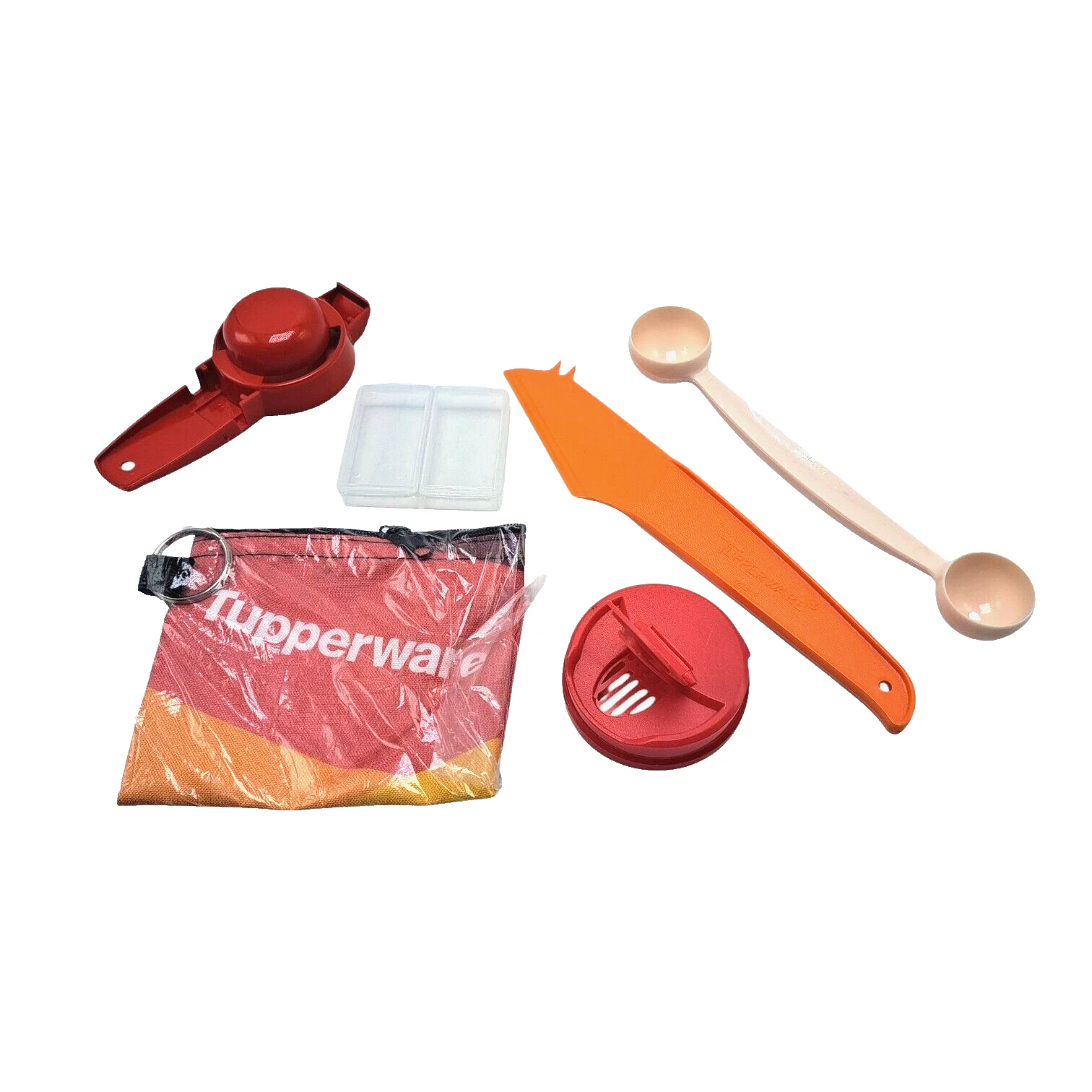 Tupperware Gadgets Melon Scoop Egg Separator Pop Cover Stamp Cheese Knife Set
Opens in a new window