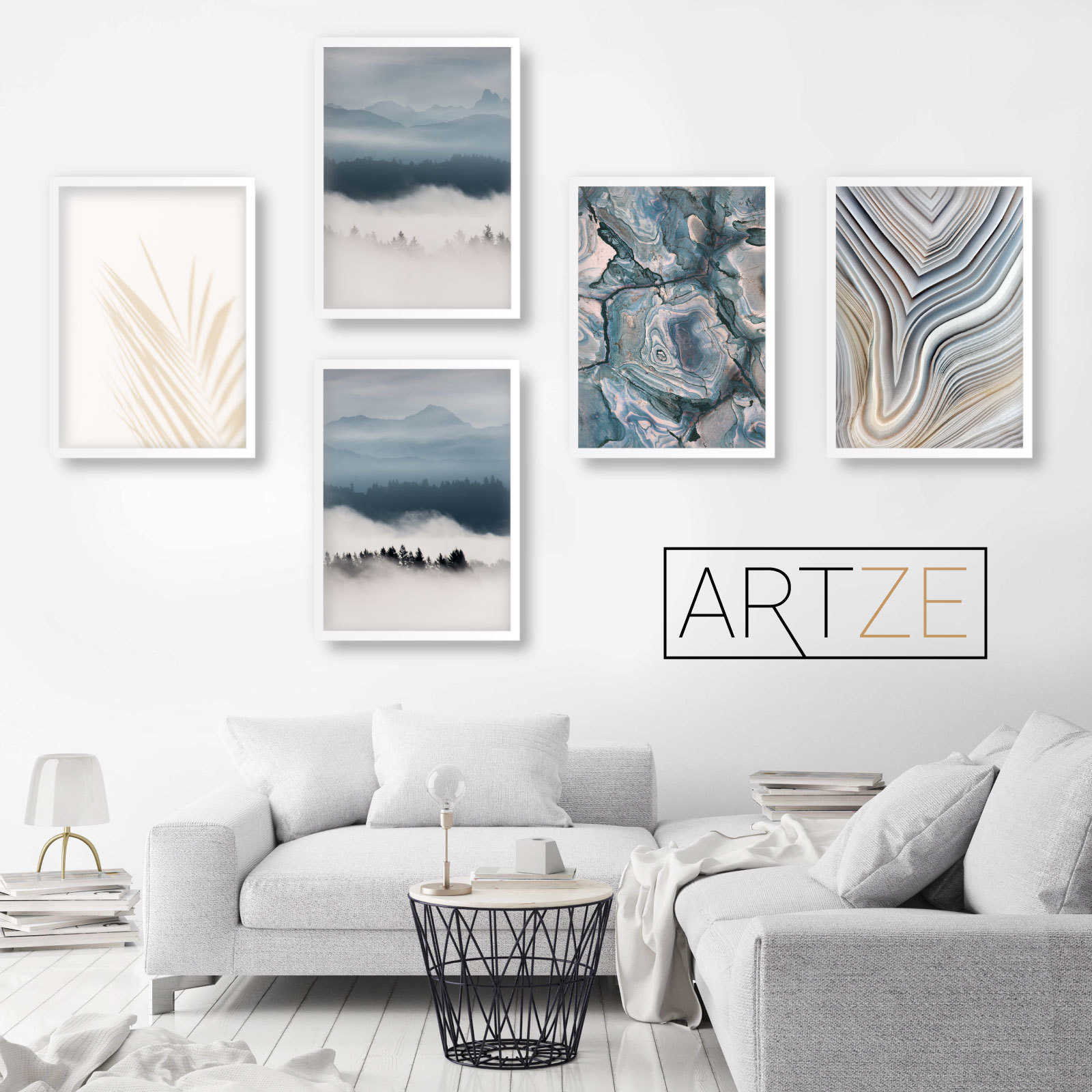 Blue Agate Stone 42 Wide Metal Contemporary Vibrant Wall Art Indoor For Sale Ebay