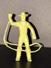 Marx Town Cowboy with Lasso. Cream Rubber-Like Vinyl 60mm