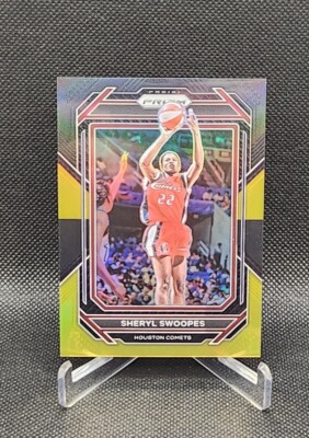 2023 Panini Prizm WNBA #100 Sheryl Swoopes Black Gold Prizm /5 Houston Comets SP