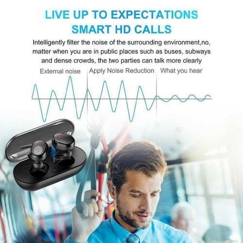 Bluetooth Compatible 5.0 Wireless Stereo Earphone Earbuds Noise Canceling C9R7 - Zdjęcie 9 z 14