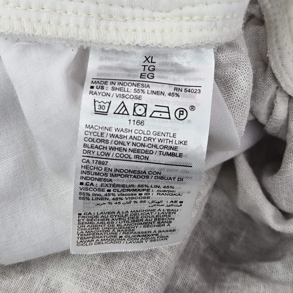 Old Navy Women Shorts XL Beige Tie Dye Linen Viscose Maternity 5" Inseam Pockets - Image 3 of 4