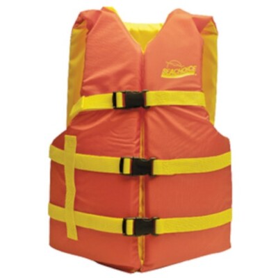 Orange and Yellow Colored General Adult Sized Type III PFD Life
