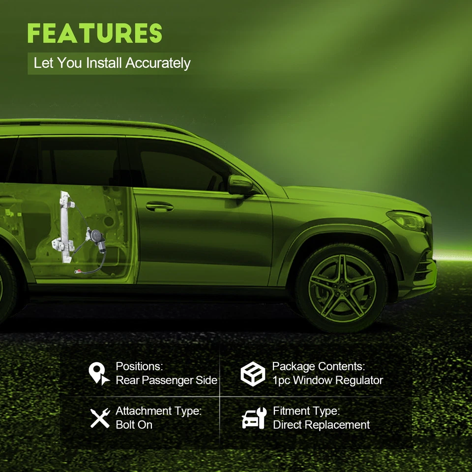 Regulador de ventana eléctrica trasero derecho con motor para Acura RL Premium 1998-2004 3,5 L Foto 2 de 4