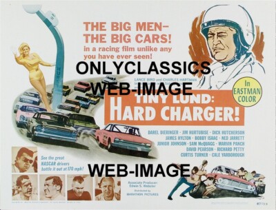NASCAR TINY LUND ''HARD CHARGER'' LINDA VAUGHN HURST 12X16 POSTER Stock Car Racing