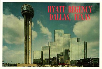 Vintage Postcard 4x6- Hyatt Regency, Dallas, TX.