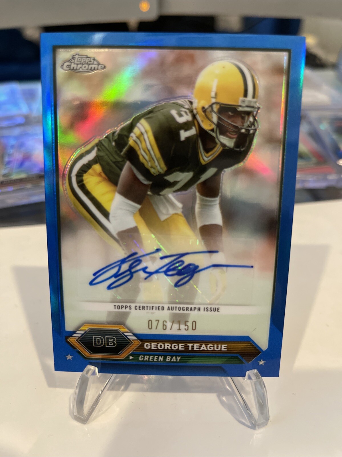 GEORGE TEAGUE 2023 TOPPS COMPOSITE CHROME BLUE REFRACTOR AUTO AUTOGRAPH /150 🔥