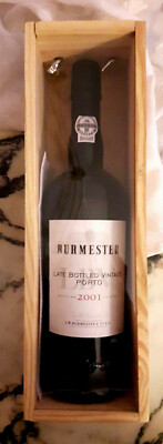 24 Jahre alte Flasche Burmester in Holzkasten mit Gravur aus 2001 20% vol 75cl