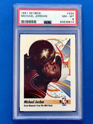 1991 SkyBox Michael Jordan Card #334 Graded PSA 8 Chicago Bulls Great Moments