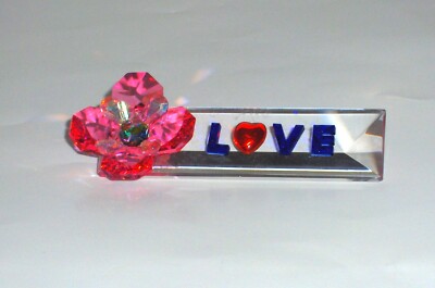 Austrian Crystal ''LOVE'' with ROSE Collectible Figurine