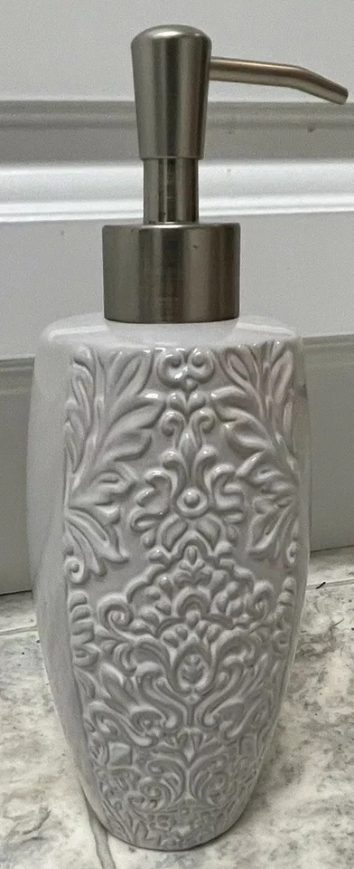 "Dispensador de jabón dispensador de loción bomba fregadero Creative Bath Heirloom gris cerámica de 8"" de alto nuevo" Foto 2 de 4