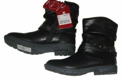 Stiefel MÄDCHEN Stiefelette Biker Boots schwarz Glattleder S. Oliver 33 NEU