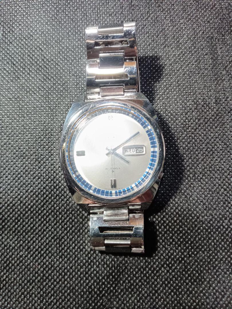 Seiko 5 automatic silver dial watch with date and day display Near mint Japan
