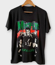 Vintage 1980s Misfits Tour T-Shirt Danzig Era Punk Band Tee Black Rare S-5XL