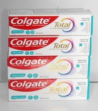 4 x 3.3 oz Colgate Total Fresh Mint Toothpaste Exp 2027 1.44 per gallon