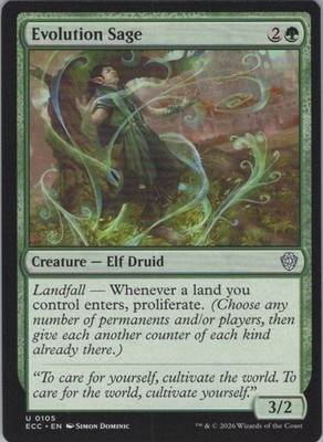 MTG Normal Evolution Sage U Commander: Lorwyn Eclipsed 105 NM