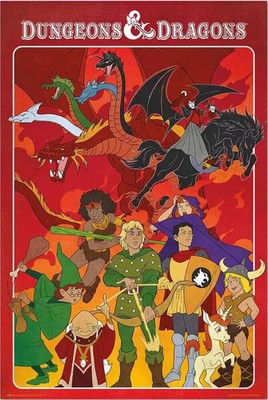 DUNGEONS AND DRAGONS - CARTOON COLLAGE POSTER - Poster Wall Decor