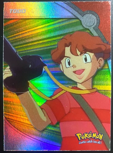 2000 Pokemon TV Animation Series 2 #HV3 Todd the Photographer Holo Blue Logo