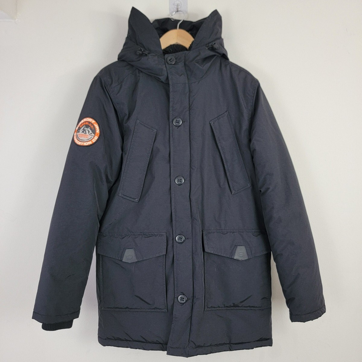 Superdry Everest Mountain Parka Project Jacket Men L Black Hooded Outdoor