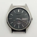 Seiko SQ Quartz 4004 0903-8109 Day Date Black Dial 38mm Vintage Parts Repair