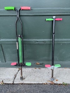2 Two Pogo Sticks S.B.I. Enterprises Ellenville NY old rare working local