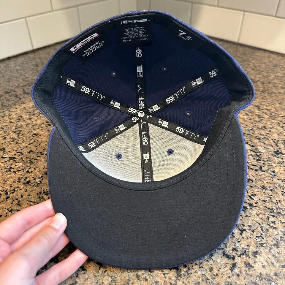 Tampa Bay Rays Post Temporada 2019 New Era 59FIFTY Gorra Sobre el Campo 7 3/8 Azul Foto 3 de 4
