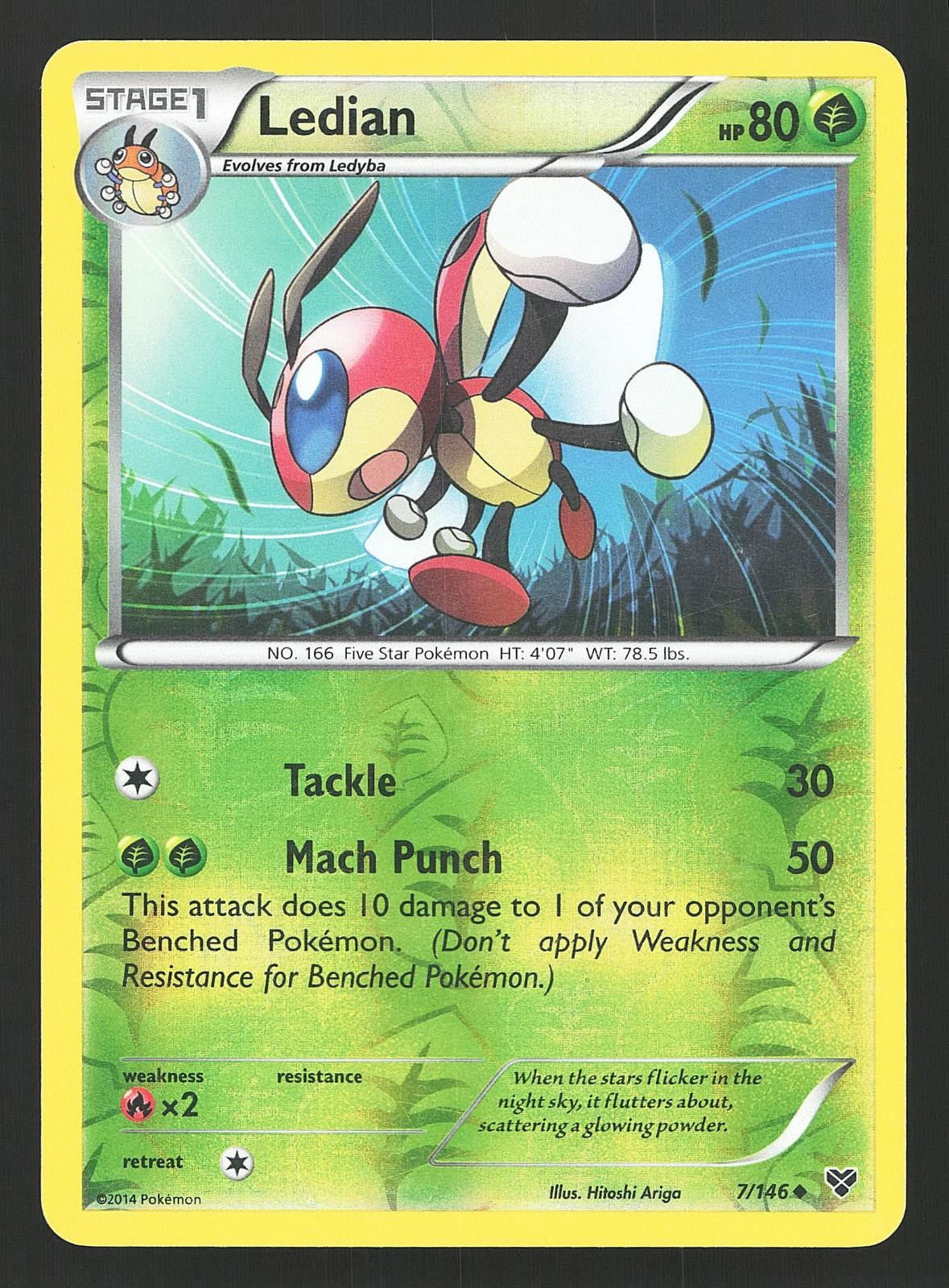 Ledian XY Base Set 7/146 Reverse Holo Pokemon MP