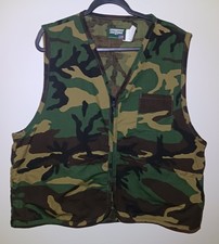 Vintage 80's SafTBak Camo Hunting Vest Made In USA Size XL