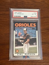 CAL RIPKEN JR 1986 O-PEE-CHEE INSERT #340 GRADED PSA 6 EX-MT MLB ORIOLES HOF