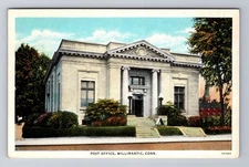 Willimantic CT-Connecticut, Post Office, Antique Vintage Souvenir Postcard