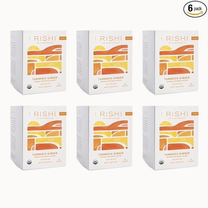 Turmeric Ginger Herbal Tea - Organic 15 Count (6 Pack)