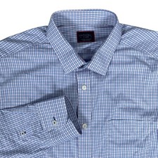 UNTUCKit Button Down Shirt Mens XL Blue Micro Check Performance Stretch Long Slv