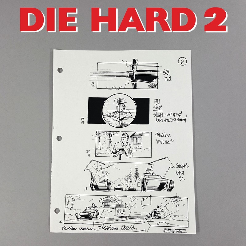 Image 9 of Die Hard 2 - Production Used Storyboard, Bruce Willis Snowmobile Chase, Prop 6