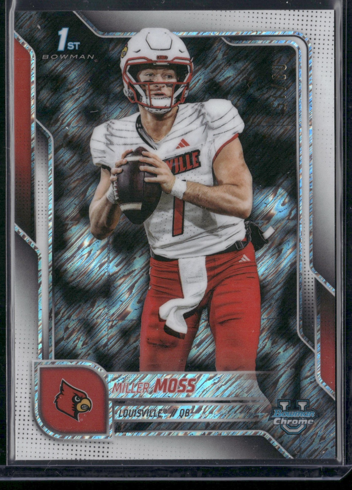 2025 Bowman Chrome U Miller Moss #141 1st White Shimmer /15 Louisville