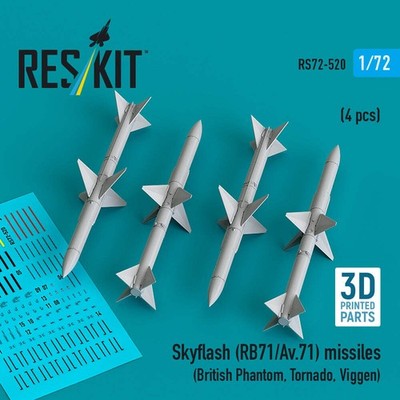 ResKit RS72-520 1:72 Skyflash (RB71/Av.71) Raketen (4 Stück)
