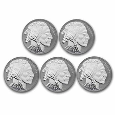 1 oz Silver Round - Buffalo (Reverse Proof) - Lot of 5