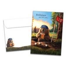 Birthday Card - 1 Recycled 5x7 Card  Matching Envelope, Thick Like Golf