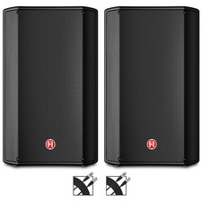 Harbinger VARI V1112 12" Powered Speakers Pair With Cables
