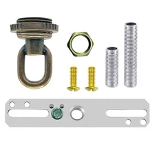 Light Fixture Cross Bar Kit, 1/4 IP Center Lamp Screw Collar Canopy Hardware Set