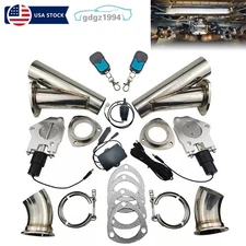 3" 3inch Dual Electric Exhaust Valve Control Motor Y Pipe Manual &Remote Switch