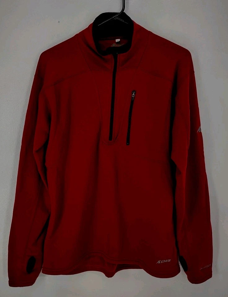 EMS Pullover StretchTECH Sudadera Para Mujer L Elástica Agujeros para Pulgares 1/4 Cremallera Roja Foto 4 de 4