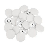 20 StüCk Stoffbezogene KnöPfe FüR 23Mm 36L MetallknöPfe, Weiß