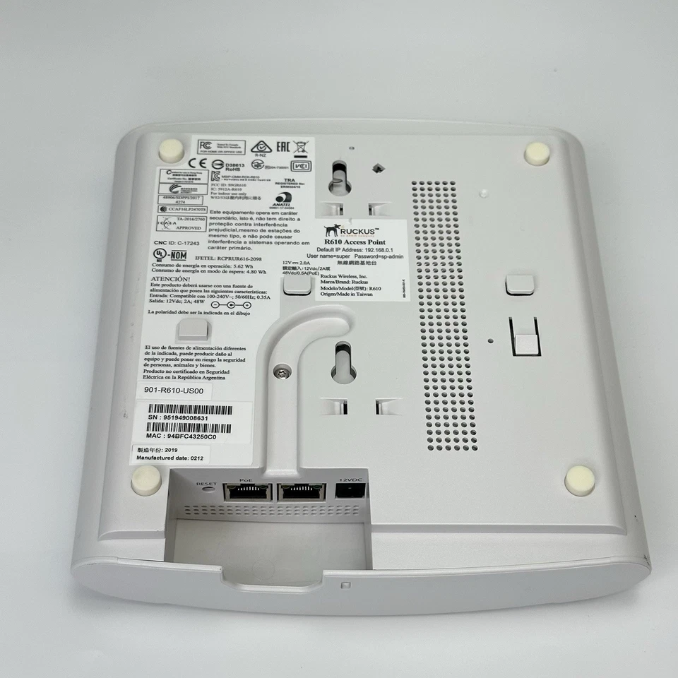 Ruckus R610 802.11ac Indoor Access Point – Used, Free Shipping - Image 4 of 4
