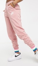 Nike Womens Size S Sportswear Hushed Pink Joggers Track Pants Striped Cuff Retro