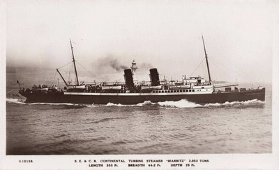 RPPC S.E. & C.R. Continental Turbinendampfer ''Biarritz'' Schiff Postkarte Kingsway