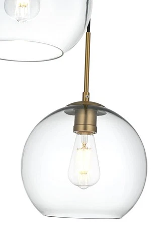 Living District Baxter 3-Light Metal Pendant in Brass and Clear Finish - Picture 7 of 9