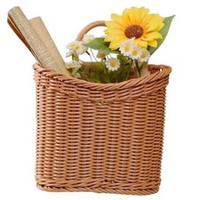 Woven Hanging Wall Basket for Front Door – Handwoven Wicker Door Basket for 
