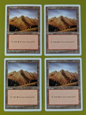 Mountain (444) x4 Fifth Edition 5th 4x Magic the Gathering MTG White Border
